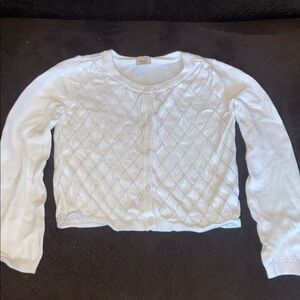 White Quilted Cardigan